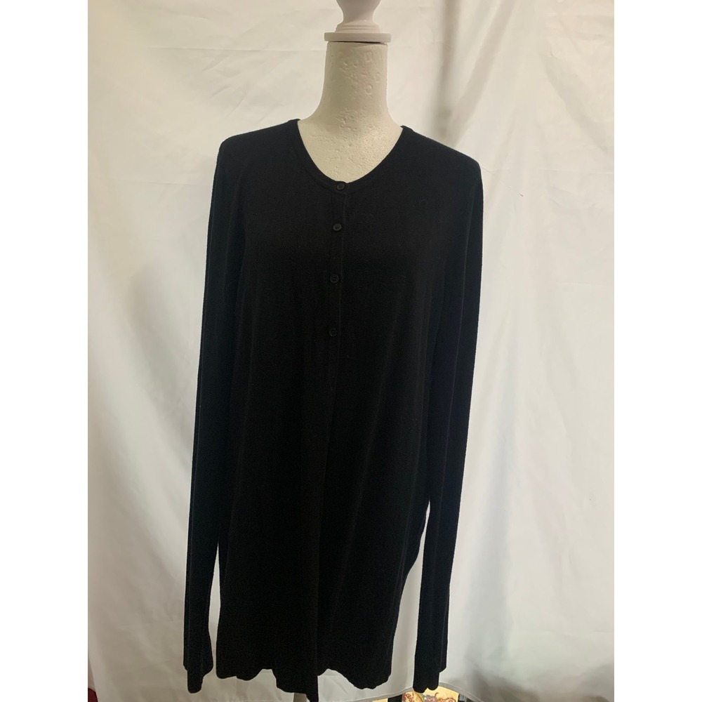 Long Tall Sally Black‎ Button Down Cardigan Sweater Long Sleeve Viscose Blend L
